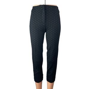 Ann Taylor Women's Black Polka Dot Mid Rise Skinny Cropped Trousers Pants Sz 00P